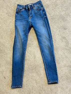Wax Jean Women's Skinny Medium Blue Stretch Denim